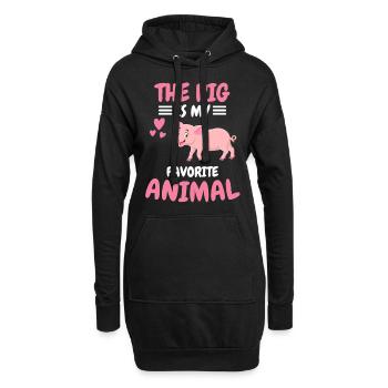 Cadeau animal préféré Ferme Animal Pig - Sweat-shirt à capuche long Femme - noir - Devant