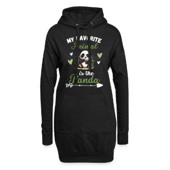 Panda Gift Mon animal préféré est le panda - Sweat-shirt à capuche long Femme - noir - Devant