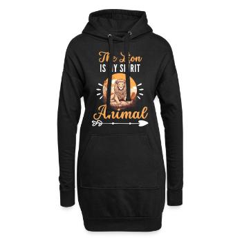 Raubtier Afrikanisches Tier Lustiges Geschenk Löwe - Hoodie-Kleid - Schwarz - Vorne