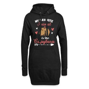 Cadeau de rongeur animal préféré drôle Capybara - Sweat-shirt à capuche long Femme - noir - Devant