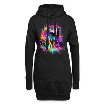 Eagle Graffiti Coloré - Sweat-shirt à capuche long Femme - noir - Devant