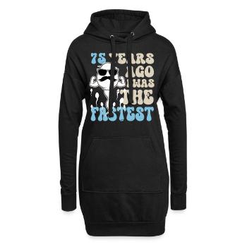 75. Geburtstag Lustige Sprüche - Hoodie-Kleid - Schwarz - Vorne