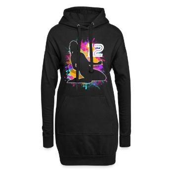 Football Femme Football 12e anniversaire - Sweat-shirt à capuche long Femme - noir - Devant