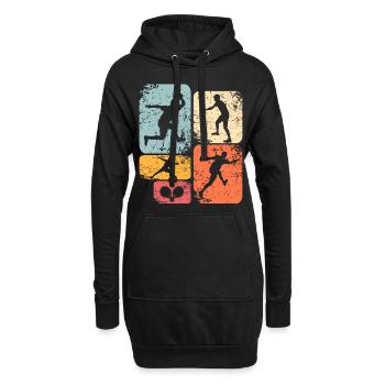 Tischtennis - Hoodie-Kleid - Schwarz - Vorne