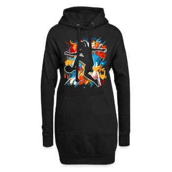 Soccer féminin Soccer féminin Football féminin Soccer féminin - Sweat-shirt à capuche long Femme - noir - Devant