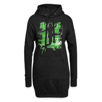 Footballeur Football 10e anniversaire - Sweat-shirt à capuche long Femme - noir - Devant
