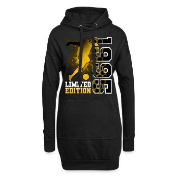 1995 Année de naissance Anniversaire Football - Sweat-shirt à capuche long Femme - noir - Devant