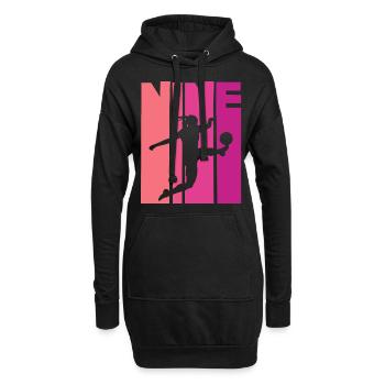 Footballeur Football 9ème Anniversaire - Sweat-shirt à capuche long Femme - noir - Devant