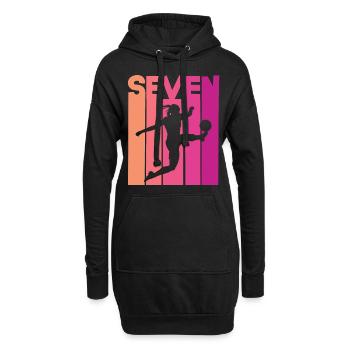Fußballerin Fußball 7. Geburtstag - Hoodie-Kleid - Schwarz - Vorne