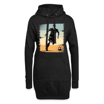 Football Joueurs de football - Sweat-shirt à capuche long Femme - noir - Devant