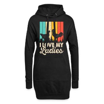 I Love My Ladies - Hoodie-Kleid - Schwarz - Vorne
