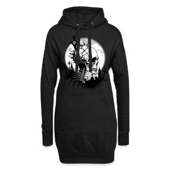 Cemetery Skull // Totenkopf Friedhof / Tod FS0110 - Hoodie-Kleid - Schwarz - Vorne