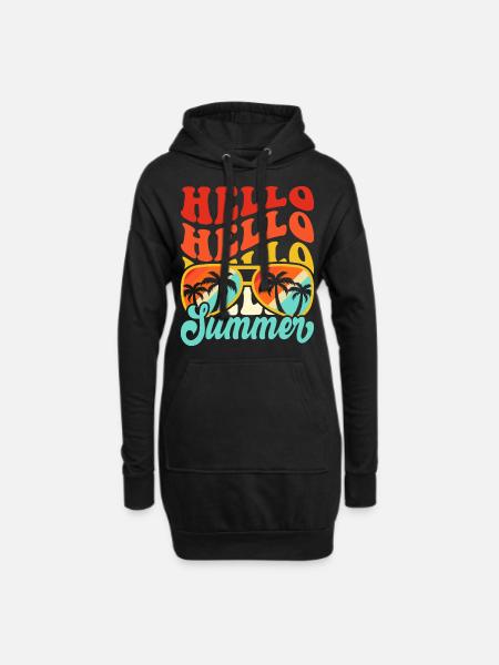 Hello Summer - Hoodie-Kleid - Schwarz