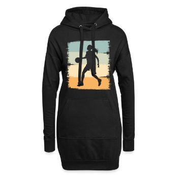 Basket-ball Joueuse de basket-ball féminine Basket-ball - Sweat-shirt à capuche long Femme - noir - Devant