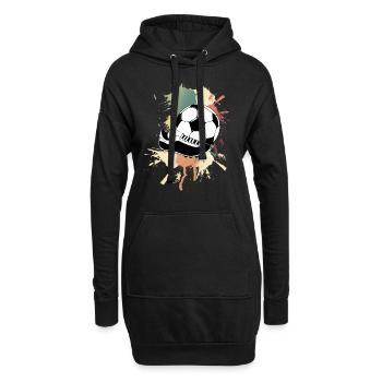 Joueur de football Joueur de football Splash de couleur - Sweat-shirt à capuche long Femme - noir - Devant
