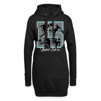 15. Geburtstag Fußball - Hoodie-Kleid - Schwarz - Vorne