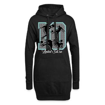 10. Geburtstag Fußball - Hoodie-Kleid - Schwarz - Vorne