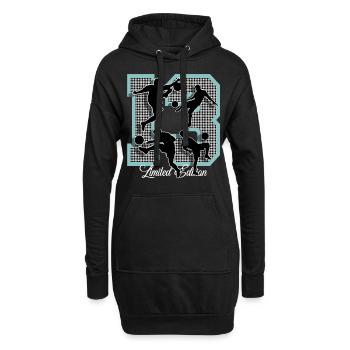13. Geburtstag Fußball - Hoodie-Kleid - Schwarz - Vorne
