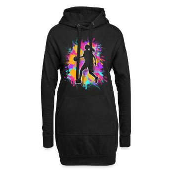Basket-ball Joueuse de basket-ball féminine Basket-ball - Sweat-shirt à capuche long Femme - noir - Devant