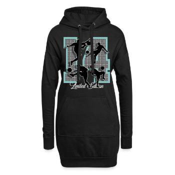 14. Geburtstag Fußball - Hoodie-Kleid - Schwarz - Vorne