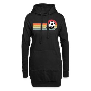Fußball Fußballer Sunset Retro Vintage - Hoodie-Kleid - Schwarz - Vorne