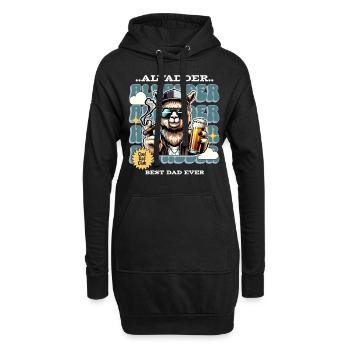 Alvadder Alpaka Papa Vater Vatertag - Hoodie-Kleid - Schwarz - Vorne