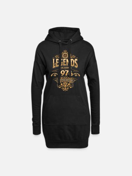 1976 Légende Anniversaire 1976 Année de naissance - Sweat-shirt à capuche long Femme - noir