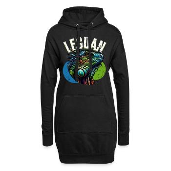Leguan - Hoodie-Kleid - Schwarz - Vorne