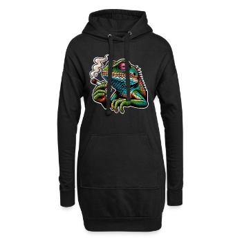 Fumer du Cannabis Lizard - Sweat-shirt à capuche long Femme - noir - Devant