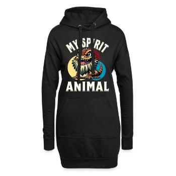 Bartagame Bartagamen Dragon barbu - Sweat-shirt à capuche long Femme - noir - Devant