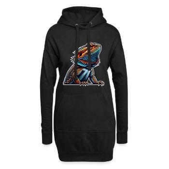 Bartagame Bartagamen Dragon barbu - Sweat-shirt à capuche long Femme - noir - Devant
