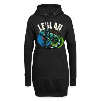 Leguan - Hoodie-Kleid - Schwarz - Vorne