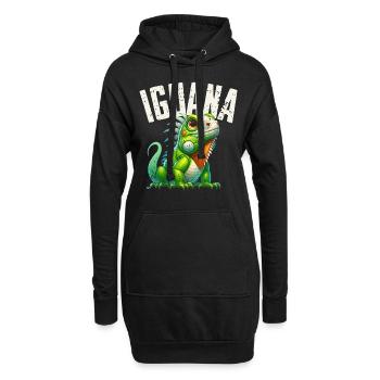 Leguan - Hoodie-Kleid - Schwarz - Vorne