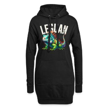 Leguan - Hoodie-Kleid - Schwarz - Vorne