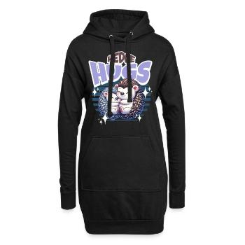 Câlins de hérisson - Sweat-shirt à capuche long Femme - noir - Devant