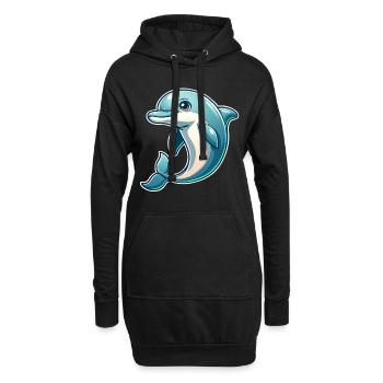 Delfin - Hoodie-Kleid - Schwarz - Vorne