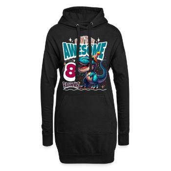 T Rex Dinosaure 8e anniversaire Enfants Anniversaire - Sweat-shirt à capuche long Femme - noir - Devant