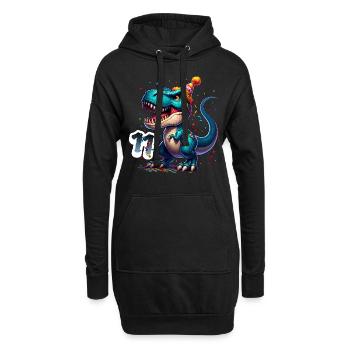 T Rex Dinosaure 11e anniversaire Enfants Anniversaire - Sweat-shirt à capuche long Femme - noir - Devant