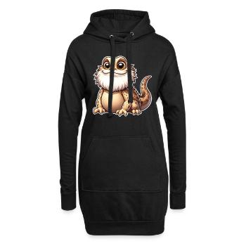 Dragons barbus - Sweat-shirt à capuche long Femme - noir - Devant