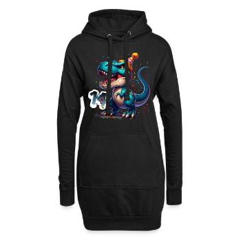 T Rex Dinosaure 14e anniversaire Enfants Anniversaire - Sweat-shirt à capuche long Femme - noir - Devant