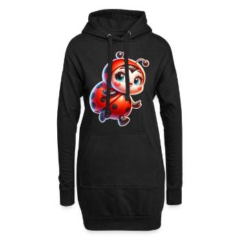 Marienkäfer - Hoodie-Kleid - Schwarz - Vorne