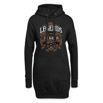 2018 Août Né Anniversaire Année de naissance - Sweat-shirt à capuche long Femme - noir - Devant