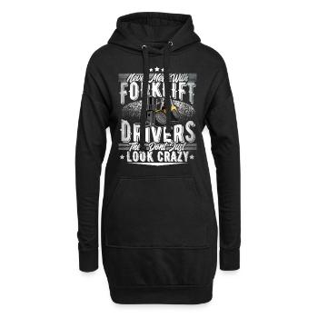 Forklift driver - Hoodie Dress - black - Front