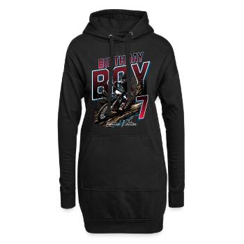 7e anniversaire de motocross - Sweat-shirt à capuche long Femme - noir - Devant