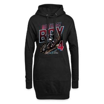 4e anniversaire de motocross - Sweat-shirt à capuche long Femme - noir - Devant