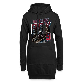 9e anniversaire de motocross - Sweat-shirt à capuche long Femme - noir - Devant