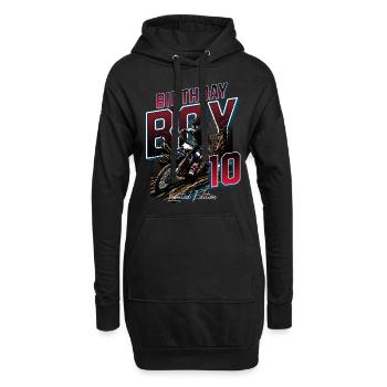 10e anniversaire de motocross - Sweat-shirt à capuche long Femme - noir - Devant