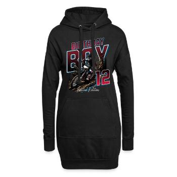 Motocross 12. Geburtstag - Hoodie-Kleid - Schwarz - Vorne