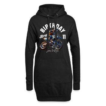 11e anniversaire de motocross - Sweat-shirt à capuche long Femme - noir - Devant