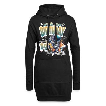 Astronaute 14e anniversaire Chien de l'espace drôle - Sweat-shirt à capuche long Femme - noir - Devant